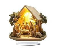 Genérico 2D Acrylique Nativity Scene Holiday Decor Christmas Table Decor