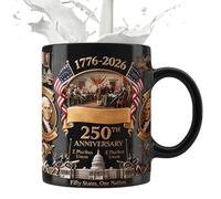 Generico 450 ml Ceramic Cup - American 250th Patriotic Home Decor, 250th American Flag Coffee Mug Cup For Milk Latte Juice Soda Beer Cappuccino Water Office Kitchen Birthday Holiday Party