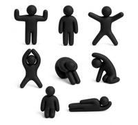 Genérico 8 figurines Meccha Chameleon noires à peindre, miniatures 3D de 8 cm (noir)