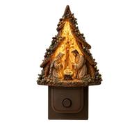 Generico À fixer au mur avec décoration LED, arbre de Noël et crèche