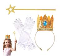 Genérico Accessoires de déguisement pour filles - Diadème magique avec gants - Déguisement d'Halloween pour jeux de rôle et représentations à l'école, à la maison, fêtes, carnaval