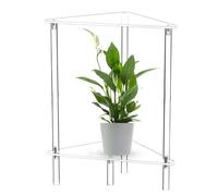 Genérico Acrylic Side Table - 2 niveaux Transparent Triangle Corner Shelf | Small Space End Table for Living Room, Bedroom, Bathroom, Decorative Modern Storage Display Stand