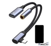 Generico Adaptateur USB C à 3,5 mm Audio | Adaptateur casque USB C 2 en 1 | Connecteur Câble Tressé | Pour Téléphone Casque Écouteurs Homme Femme