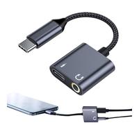 Generico Adaptateur USB C à 3,5 mm, USB Type C 3,5 mm, Adaptateur Casque et Chargeur, 2 en 1 USsB CC to Aux Audio Jack and Fast Charging Dongle Cable Compatible Audio Cord for Phones Tablets