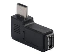 Generico Adaptateur USB | Convertisseur de données à angle droit - Connecteur mâle 5 broches femelle type C | Pour ordinateur, PC, moniteur, téléphone portable, tablette, appareil photo, GPS, voyage