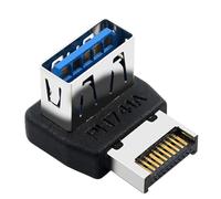 Generico Adaptateur USB pour Carte Mère,Convertisseur USB 3.1 vers En-tête Type E pour Carte Mère | Connecteur Orientable à 90 Degrés Type-E pour Garçons et Adultes