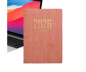 Generico Agenda 2026 Petit - Carnet avec calendrier de poche A7, version anglaise de 365 jours, poche en simili cuir | étudiant adulte femmes hommes enseignant programme budget journal journal