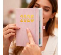 Generico Agenda journalier 2026 | Agenda avec onglets Format A5 | Planificateur hebdomadaire et mensuel 2026, Organisation Maison École Bureau Rendez-vous Cadeau Noël Femmes Hommes