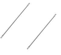 Generico Aiguille double crune, double œillet en acier, pour machine à tricoter aiguilles de transfert | 2 pièces - 8,5 cm | Defendi Brother, Silver Reed, Empisal, Knitmaster, Necchi, Femac