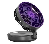 Genérico Air Circulator Fan, Quiet Small Cooling, Soothing Circulation, Rechargeable and Foldable with 5 Speed, Ideal for Bathroom, Camping, Outdoor, Portable Cooling Solution, Multicolore