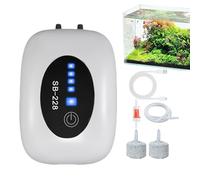 Genérico Air Pump - ABS, 3,15 x 4,33 x 1,57 po Aquarium Aerator Portable | Silencieux Rechargeable Dual-Outlet Fish Tank Pump, Water Oxygenation Device for Aquariums, Ponds, Fountains, Hydroponics