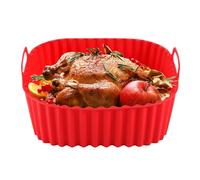 Genérico Airfryer Plateau de cuisson en silicone alimentaire - Doublure antiadhésive réutilisable | Moule résistant à la chaleur | insert carré 21 x 21 cm pour pizza, gâteau, légumes, four et