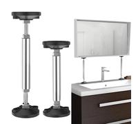 Generico Ajustable Furniture Legs, Stainless Steel Support Poles, Under Cabinet Pole, 24-37,28-42,38-52 cm Sturdy Design, 2-Pack, Ideal for Cabinets and Home Furniture