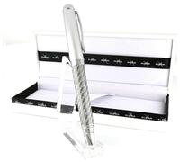 Generico ALEXIA Stylo Roller Wall Street Argent, Design texturé tressé