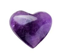 Genérico Améthyste du cœur, améthyste, pierre de palme pour se détendre, pierres de cœur naturelles, pierre de palme pour femmes et hommes, pierre de préoccupation d'ordinateur portable