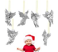 Genérico Ange de Noël | 6 pièces Or ou Argent Coût de Noël Pendentif Décoration pour Patio Extérieur Festival Intérieur Holiday Bedroom Hallway