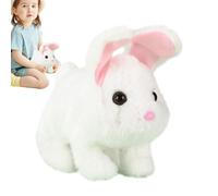 Generico Animaux de compagnie interactifs pour l'enfance, lapin en peluche qui marche avec son - Jouets interactifs en forme de lapin | Cadeau pour filles et Pâques anniversaire Noël