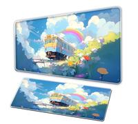 Generico Anime Landcape Mousepad, XXL game keyboard pad, large pad with anti slip rubber base - surface lisse - office anime desktop mousepad - large computermousepad (A, 80 × 40 cm)