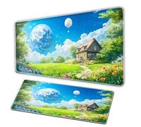 Generico Anime Landcape Mousepad, XXL game keyboard pad, large pad with anti slip rubber base - surface lisse - office anime desktop mousepad - large computermousepad (B, 90×50cm)