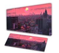 Generico Anime Landcape Mousepad, XXL game keyboard pad, large pad with anti slip rubber base - surface lisse - office anime desktop mousepad - large computermousepad (E, 90 × 50 cm)