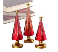 Genérico Arbre de Noël de table - Ensemble de 3 pièces en résine - Figurine décorative d'arbre d'étoile - Décoration d'intérieur miniature | pour salle de fête d'hiver, Cent