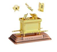 Genérico Arche de l'alliance décorative, miniature religieuse dorée, les produits incluent Aaron's Rod/Manna/Ten Mandments Stone. (B)