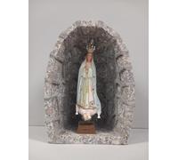 Generico ArteSacraCaravaggio Grotte artisanale granit gris cm 31 x 22 et statue de Notre-Dame de Fatima de 25 cm en résine entièrement faite à la main