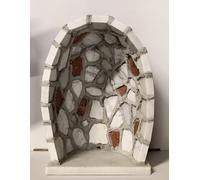 Generico ArteSacraCaravaggio Grotte pour statue artisanale en marbre blanc Botticino inserts en marbre rouge Vérone cm 41 x 30 réalisée entièrement à la main de production artisanale italienne