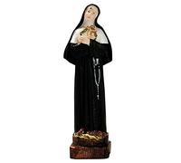 Generico ArteSacraCaravaggio Statue de Santa Rita da Cascia, en marbre résine 23 cm (9,05 pouces), pour intérieur et extérieur, décoré à la main, fabrication artisanale italienne