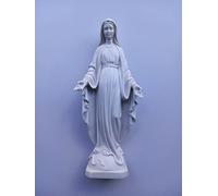 Generico ArteSacraCaravaggio Statue Madonna Miraculeuse ou Immaculée, en marbre résine blanche 50 cm (19,68 pouces), pour intérieur et extérieur, fabrication artisanale italienne