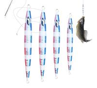 Generico Artificiels de 4 pièces Équipement Phosphorescent avec Hameçon - Set pour leurre, pour poisson, chat, achigan, truite, brochet, eaux douces et salées