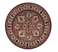 Generico Assiette en terre cuite de Safi, peinte à la main : polyvalente et artistique pour votre cuisine, diamètre 30 cm, 1504241134