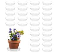 Genérico Assiettes pour pots de fleurs - Soucoupe transparente résistante, plateaux de drainage pour pots de fleurs d'intérieur et d'extérieur, plateau de base pour pot de fleurs.