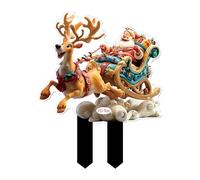 Genérico Attaches de patio de Noël - Pari 2D de jardin en acrylique | Décoration de Noël réaliste en plein air, piquets décoratifs, planteur festif de pot de fleurs, décoration