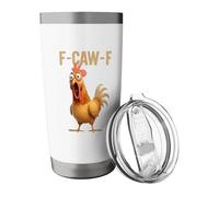 Generico Avec design à base de poulet - voyage en acier inoxydable de 20 oz, verres thermiques à double paroi, bouteille d'eau pour café avec design en forme de coq | avec verre