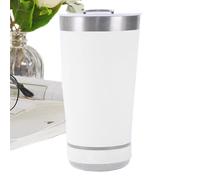 Generico avec haut-parleur à café en acier inoxydable de 473 ml, tasse à café isolée, tasse musicale pour campeurs, voyageurs, plage, cam