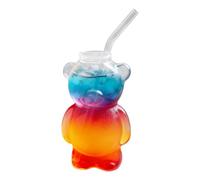 Generico Avec Paille Bear - Verres Preuve De 320 Ml, Jolies Tasses De Café Glacé | Étudiants Adolescents Eau Lait Boissons Froides Jus De Fruits Lait Thé Boire C