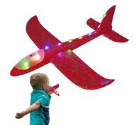 Generico avion jouet lumineux pour enfants - planeur en mousse 48 cm, modèle sûr et facile à piloter en plein air | activités fêtes anniversaire aventures en air ap