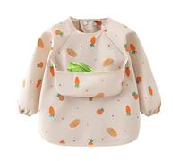 Generico Baby Smock Bib - Waterproof Long Sleeve Apron Protects Clothes During Meals Play Crafts | Adjustable Lightweight Feeding Shirt Ideal For Girls Kids Preschool Weaning Stage, Fruit et végétable