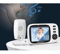 Generico Babyphone avec appareil photo vidéo 3,2 pouces Vision nocturne, surveillance de la température, module VOX bidirectionnel, rechargeable 2100 mAh, moniteur bébé 2,4 GHz, idéal pour les parents