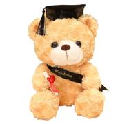 Generico Baccalauréat en peluche en peluche - Classe 2022 Grad Bear avec casquette noire | Cadeau de remise des diplômes de poupées pour la classe 2022, décorations pour les accessoires de fête