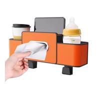 Generico Back Seat Car Organizer-4-en-1 Headrest Storage with Purse Hooks, Tissue Holder & Phone Stand, Rigid Sag-Free Seat Back Caddy, Universal Automotive Interior Accessories | For Kids & Travel