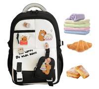 Generico Backpack - 35 cm Cute Kids Bag, Large Capacity Schoolbag, Durable Zipper Compartment | Travel Weekend Trip for College School Beach Picnic Outing Boys Girls, Noir , riferimento