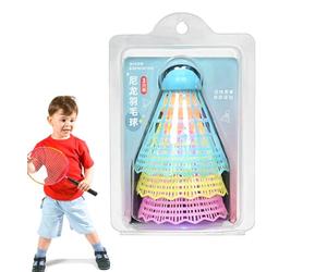 Generico Badminton lumineux 3 pièces nylon phosphorescent portable | Set de badminton de jardin pour nuits de plage, sports de plein air, entraînement, pratique, exercice, enfants, adultes