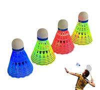 Generico Badminton Shuttlecock - Nylon Shuttlecock | Glow in Dark Nyllon | 4X Éclairer Shuttlecocks plus Utilisation de Jardin Cour Sports activités de plein air pour l'extérieur