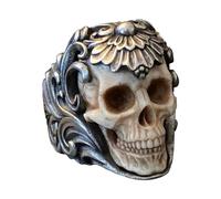 Generico Bague De Crâne - Bague Gothique Punk Réglable Avec Crâne | Accessoires De Mode Hommes Bijoux Pour Voyager, Maison, Travail, Collecte, Shopping, Rendez-vous, L'équilibre entre