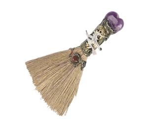 Genérico Balai de sorcière d'Halloween - Balai décoratif de 6,69 pouces | En de cuivre : décoration multifonction pour bureau et maison pour la méditation, les rituels, le yoga et la