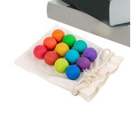 Genérico Balle arc-en-ciel en bois | 12 boules pour activités de comptage - Jouet éducatif pour classer les couleurs et compter pour enfants et bébés