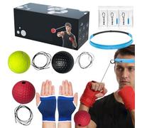 Genérico Balle de réflexe de boxe - Sangle en silicone - Jeu de petites compétences - Boules de 6 cm - Plusieurs options de vitesse | Bandeau ReflexBall sangles main entraîneur réaction boxe yf