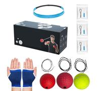 Genérico Balle de réflexe de boxe - Sangle en silicone - Jeu de petites compétences - Boules de 6 cm - Plusieurs options de vitesse | Bandeau ReflexBall sangles main entraîneur réaction boxe yf